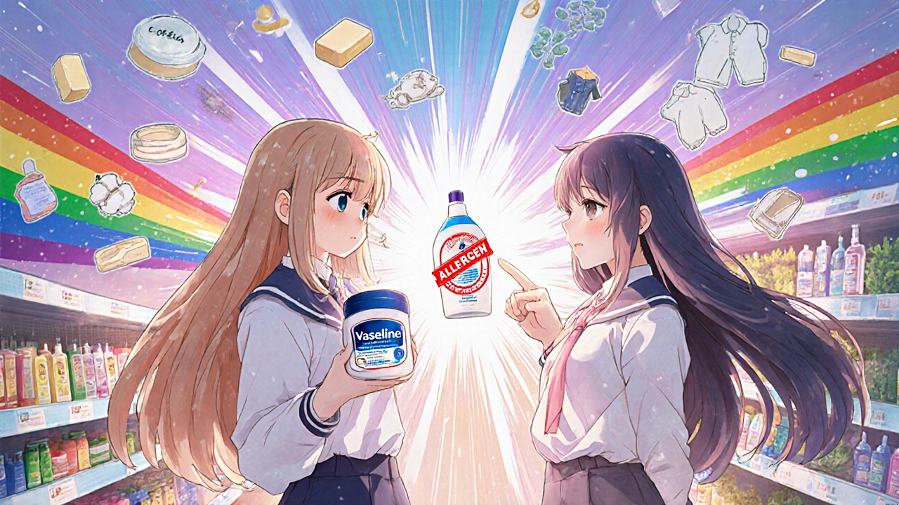 Heroines triumph in a supermarket as unsafe products shatter, revealing safe alternatives glowing brightly.