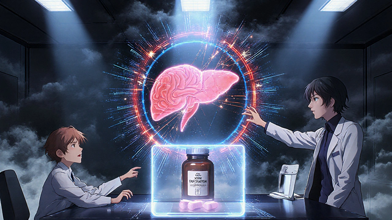 Scientists mapping excipient effects on human organs using holograms, with warning signals glowing in the brain and liver.