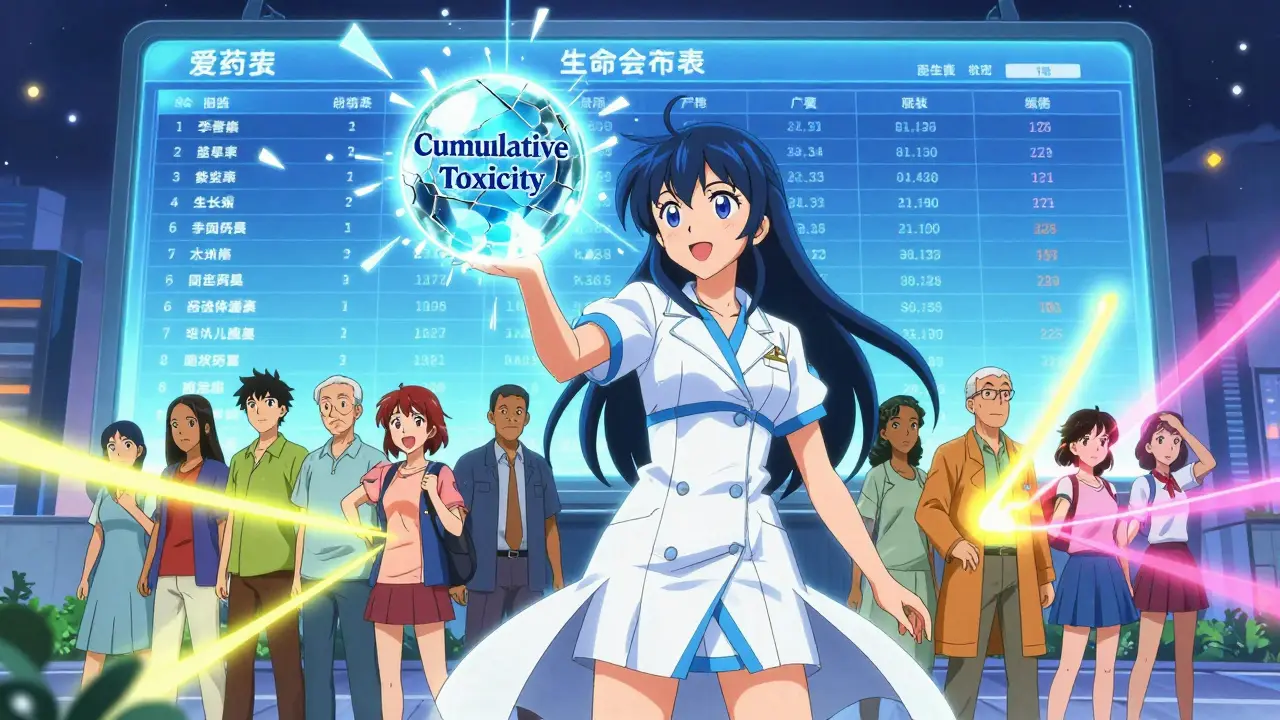 A pharmacist shattering a toxic orb as healing light flows to patients in a glowing scene.